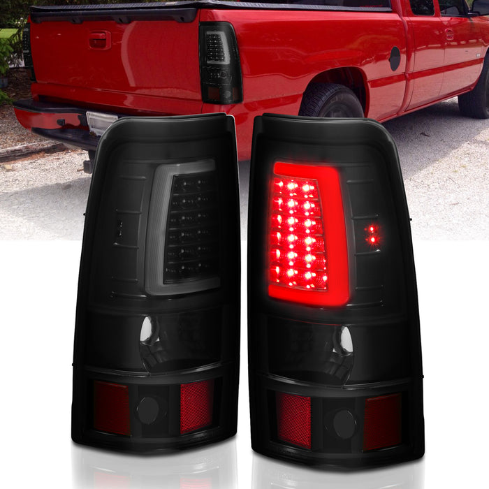 Anzo USA 311334 Tail Light Assembly; LED; Smoke Lens; Black; Pair; - Truck Part Superstore