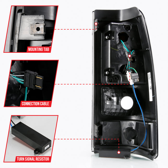Anzo USA 311334 Tail Light Assembly; LED; Smoke Lens; Black; Pair; - Truck Part Superstore