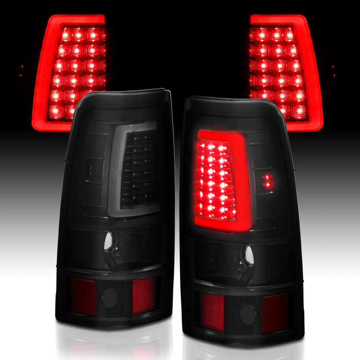 Anzo USA 311334 Tail Light Assembly; LED; Smoke Lens; Black; Pair; - Truck Part Superstore