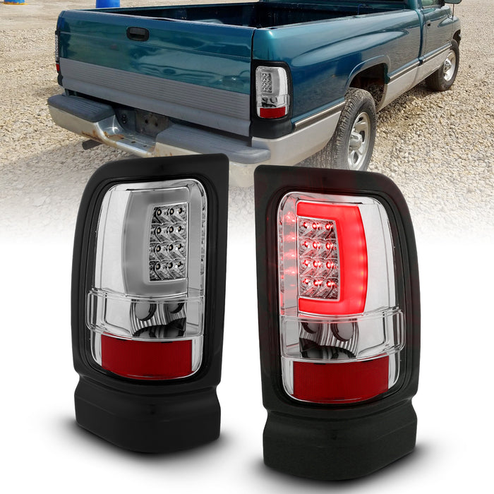 Anzo USA 311341 Tail Light Assembly; LED; Clear Lens; Chrome Housing; Pair; - Truck Part Superstore