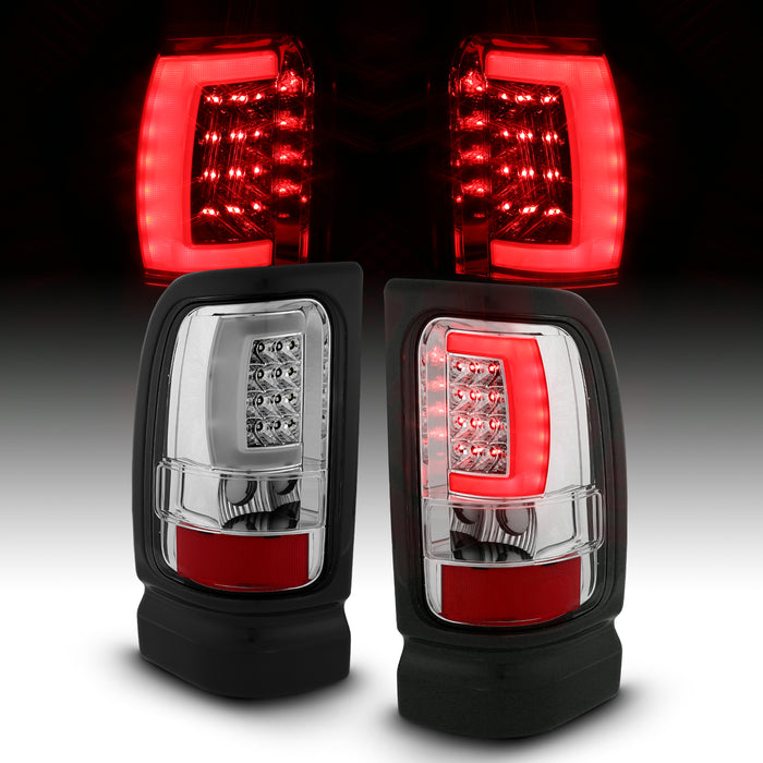 Anzo USA 311341 Tail Light Assembly; LED; Clear Lens; Chrome Housing; Pair; - Truck Part Superstore