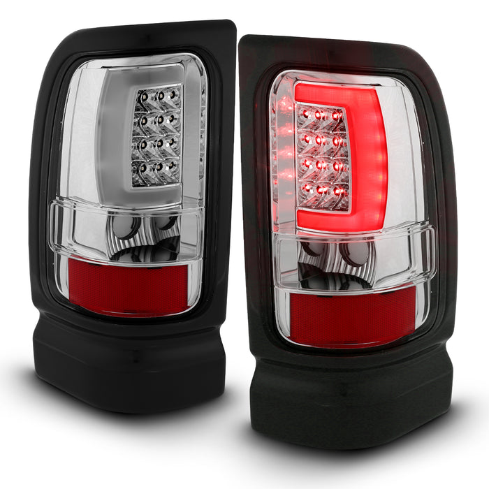Anzo USA 311341 Tail Light Assembly; LED; Clear Lens; Chrome Housing; Pair; - Truck Part Superstore
