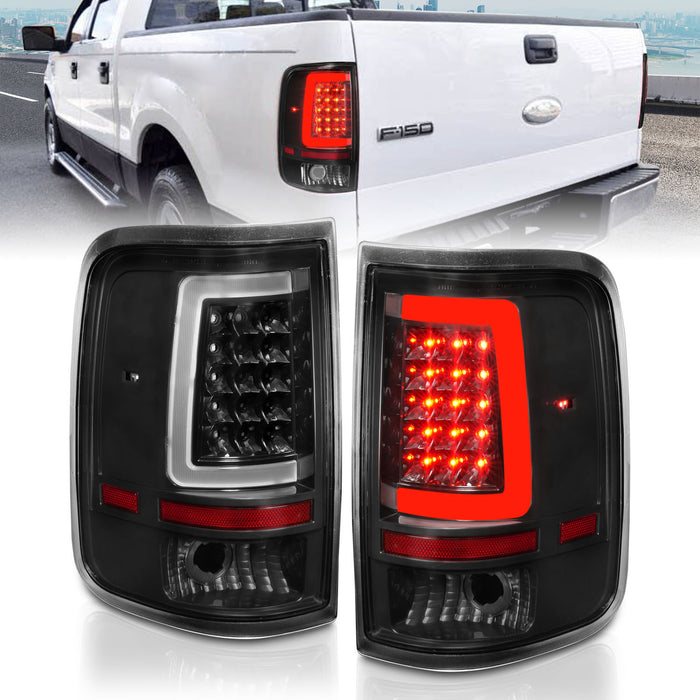 Anzo USA 311342 Tail Light Assembly; LED; Clear Lens; Black Housing; w/Light Bar; Pair; - Truck Part Superstore