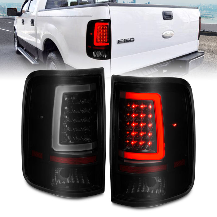 Anzo USA 311343 Tail Light Assembly; LED; Smoke Lens; Black Housing; w/Light Bar; Pair; - Truck Part Superstore