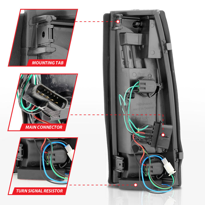 Anzo USA 311344 Tail Light Assembly; LED; Clear Lens; Black Housing; Pair; - Truck Part Superstore