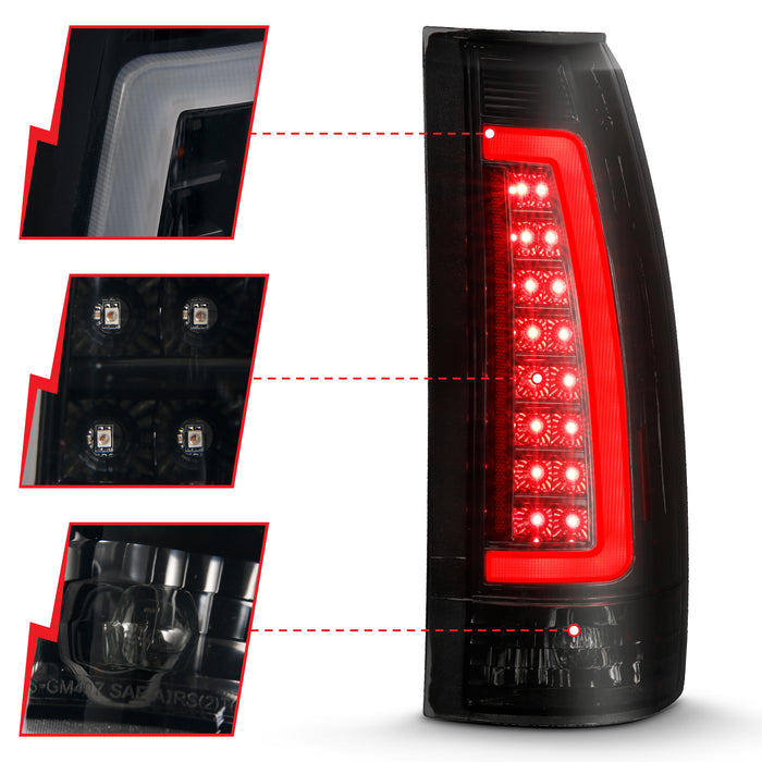 Anzo USA 311345 Tail Light Assembly; LED; Smoke Lens; Black Housing; Pair; - Truck Part Superstore