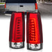 Anzo USA 311346 Tail Light Assembly; LED; Red/Clear Lens; Chrome Housing; Pair; - Truck Part Superstore