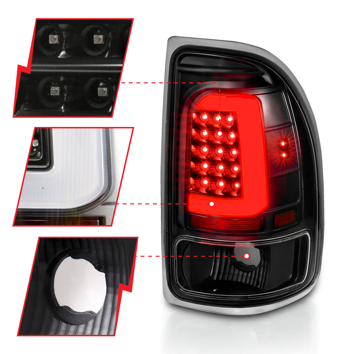 Anzo USA 311347 Tail Light Assembly; LED; Clear Lens; Black Housing; Pair; - Truck Part Superstore