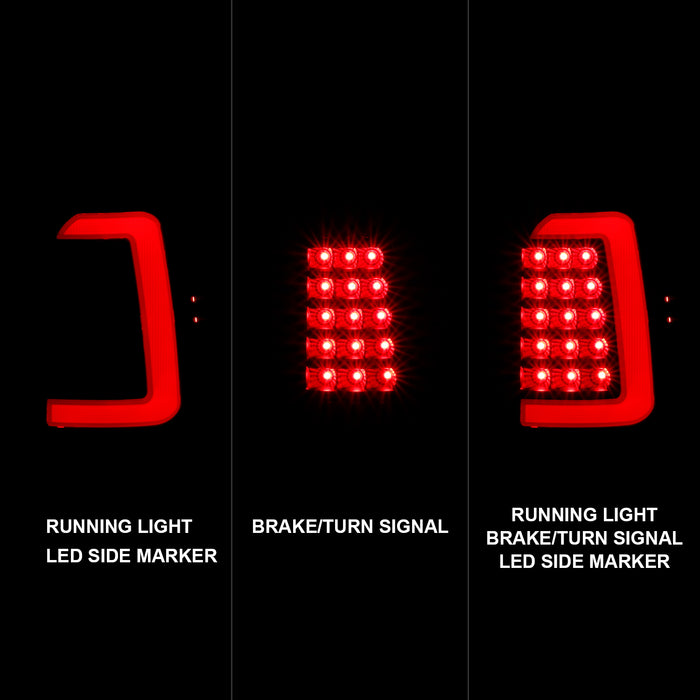 Anzo USA 311348 Tail Light Assembly; LED; Smoke Lens; Black Housing; Pair; - Truck Part Superstore