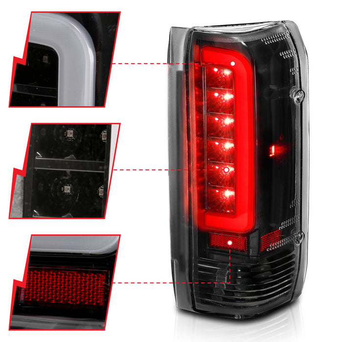 Anzo USA 311350 Tail Light Assembly; LED; Clear Lens; Black Housing; Pair; - Truck Part Superstore