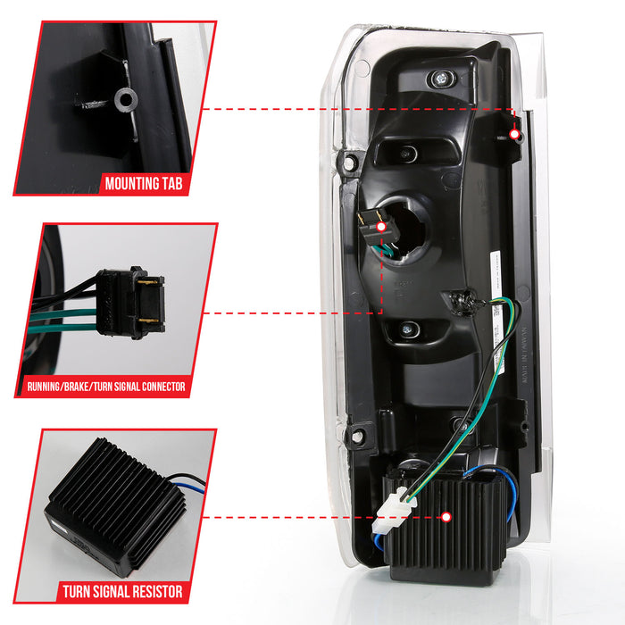 Anzo USA 311350 Tail Light Assembly; LED; Clear Lens; Black Housing; Pair; - Truck Part Superstore