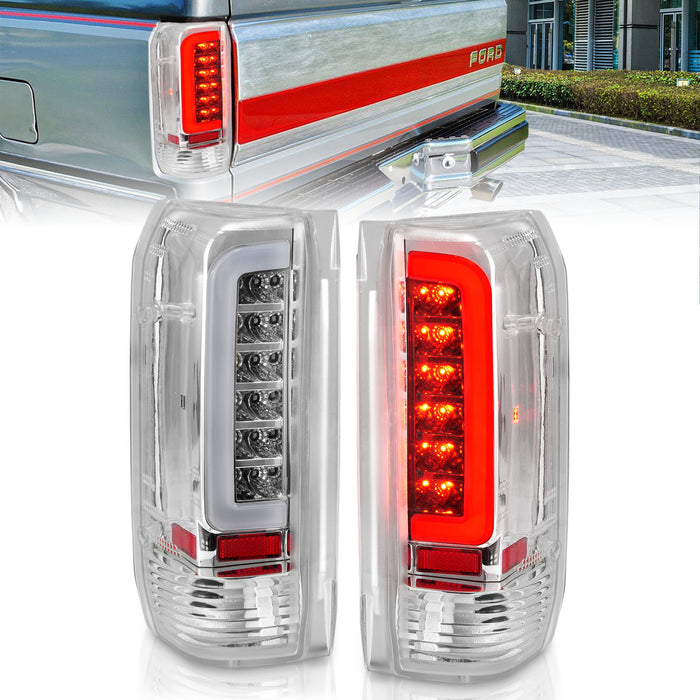 Anzo USA 311352 Tail Light Assembly; LED; Clear Lens; Chrome Housing; Pair; - Truck Part Superstore