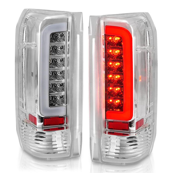 Anzo USA 311352 Tail Light Assembly; LED; Clear Lens; Chrome Housing; Pair; - Truck Part Superstore