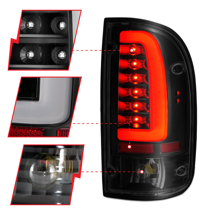 Anzo USA 311354 Tail Light Assembly; LED; Smoke Lens; Black Housing; Pair; - Truck Part Superstore
