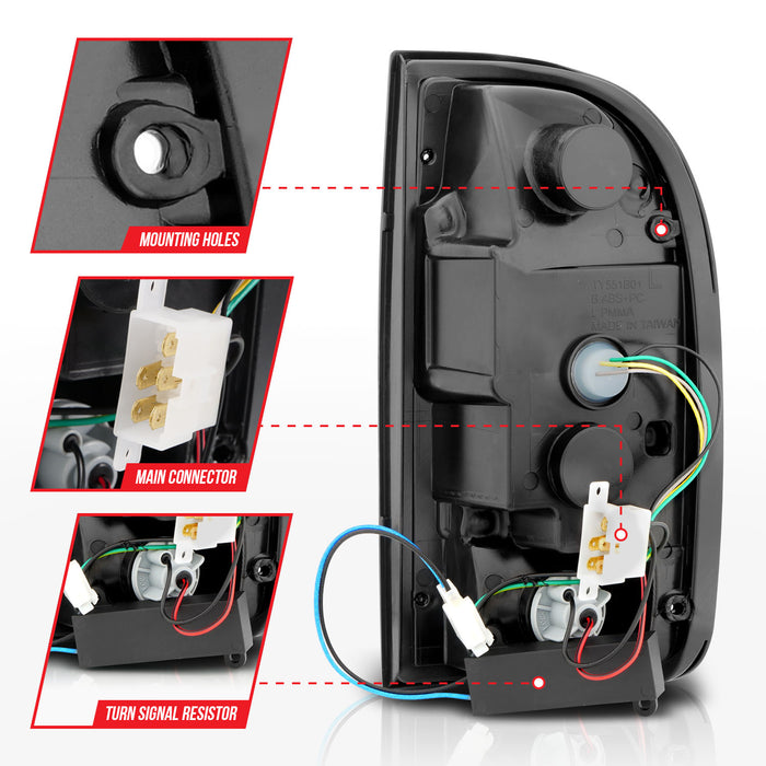 Anzo USA 311355 Tail Light Assembly; LED; Clear Lens; Chrome Housing; Pair; - Truck Part Superstore