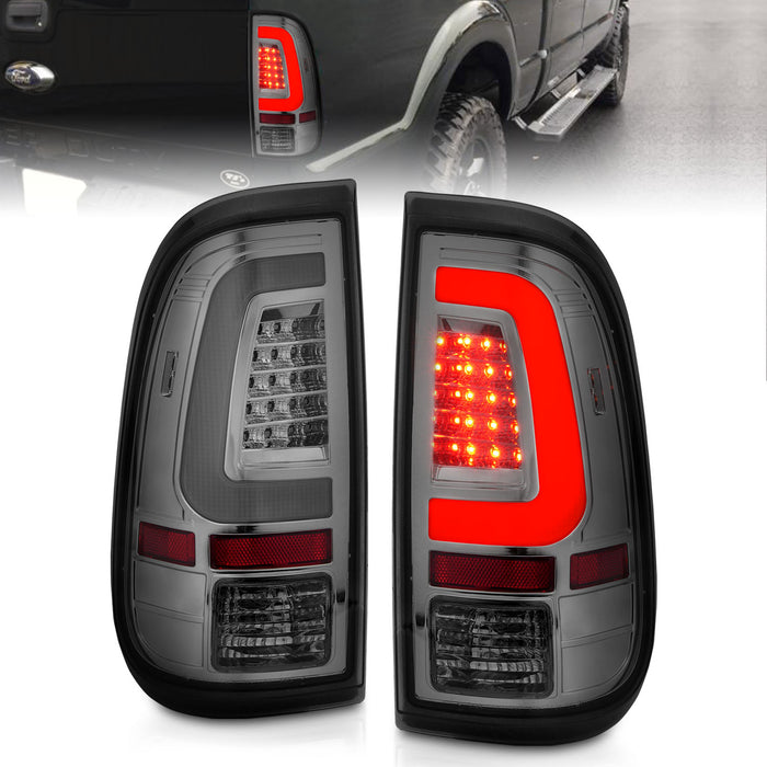 Anzo USA 311357 Tail Light Assembly; LED; Smoke Lens; Chrome Housing; Pair; - Truck Part Superstore