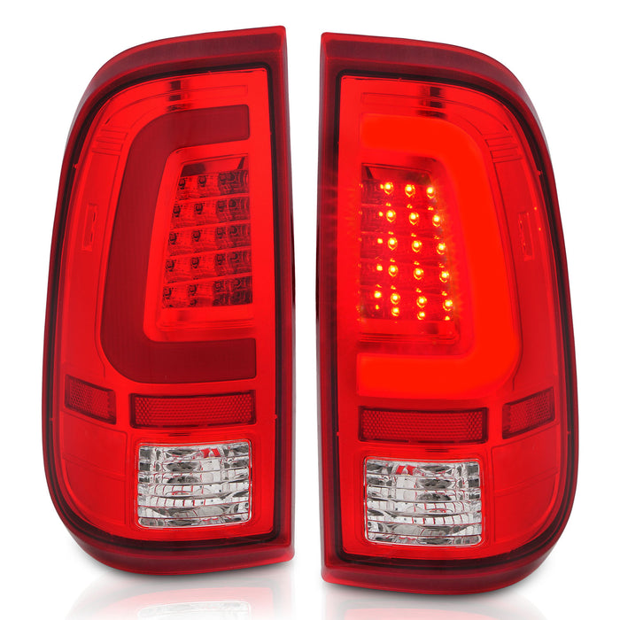 Anzo USA 311358 Tail Light Assembly; LED; Red/Clear Lens; Chrome Housing; Pair; - Truck Part Superstore
