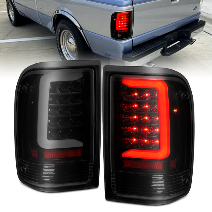 Anzo USA 311360 Tail Light Assembly; LED; Smoke Lens; Black Housing; w/Light Bar; Pair; - Truck Part Superstore