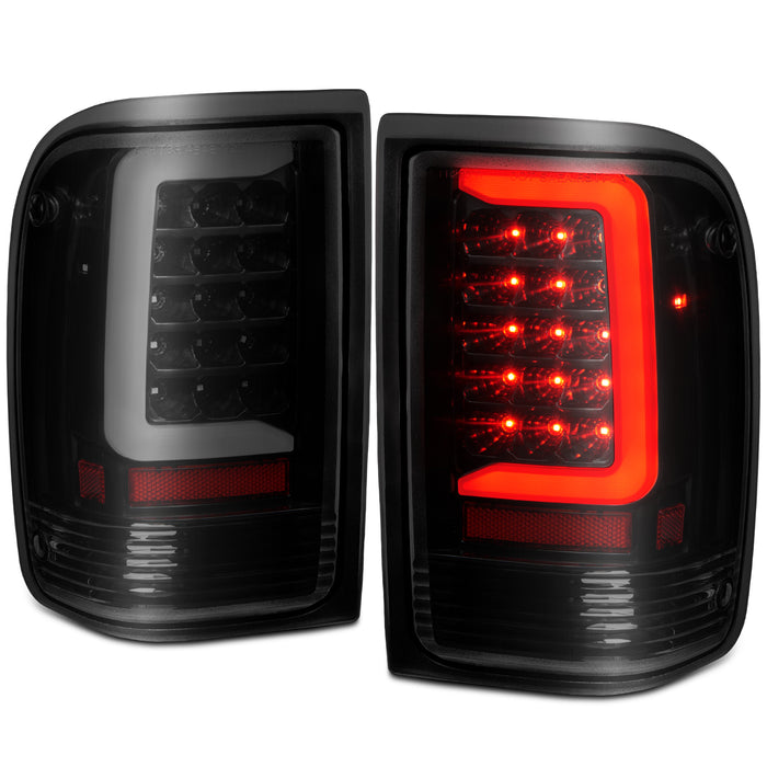 Anzo USA 311360 Tail Light Assembly; LED; Smoke Lens; Black Housing; w/Light Bar; Pair; - Truck Part Superstore