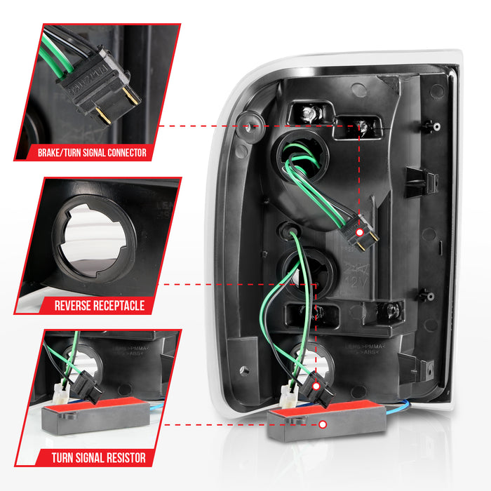 Anzo USA 311360 Tail Light Assembly; LED; Smoke Lens; Black Housing; w/Light Bar; Pair; - Truck Part Superstore