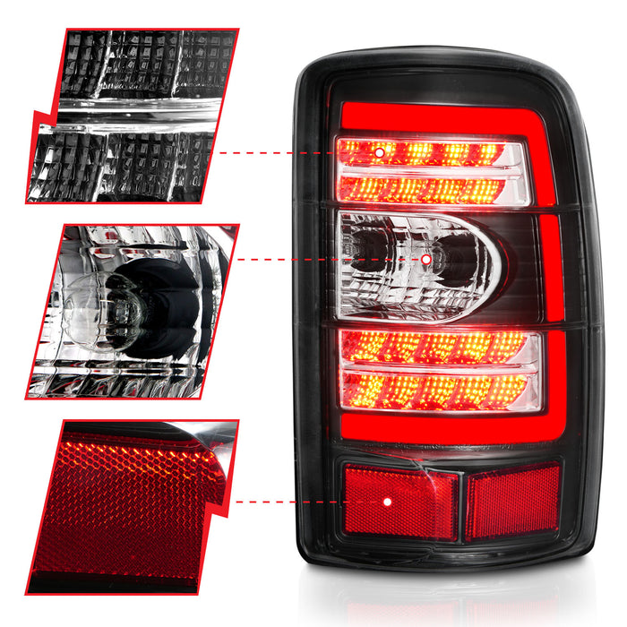 Anzo USA 311362 Tail Light Assembly; LED; Clear Lens; Black Housing; Pair; - Truck Part Superstore