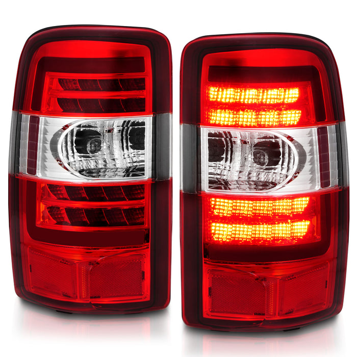 Anzo USA 311364 Tail Light Assembly; LED; Red Lens; Chrome Housing; Pair; - Truck Part Superstore