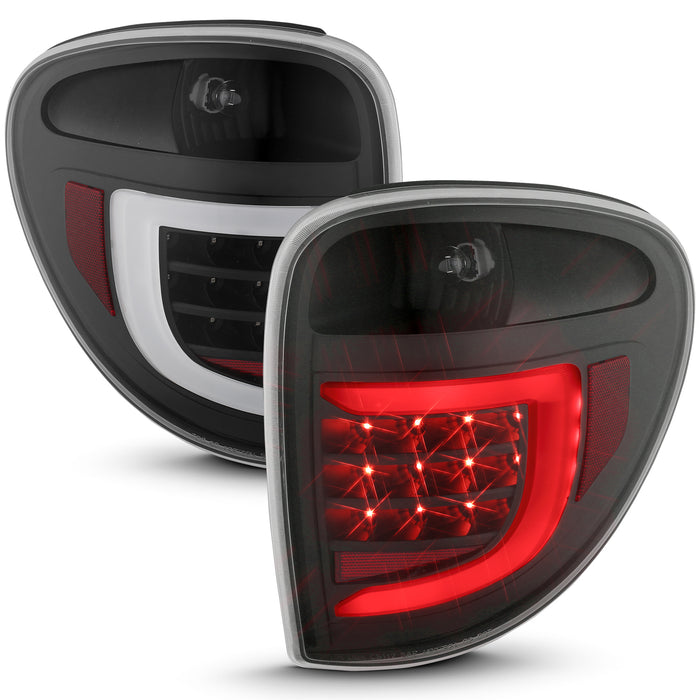 Anzo USA 311365 Tail Light Assembly; LED; Clear Lens; Black Housing; w/Light Bar; Pair; - Truck Part Superstore
