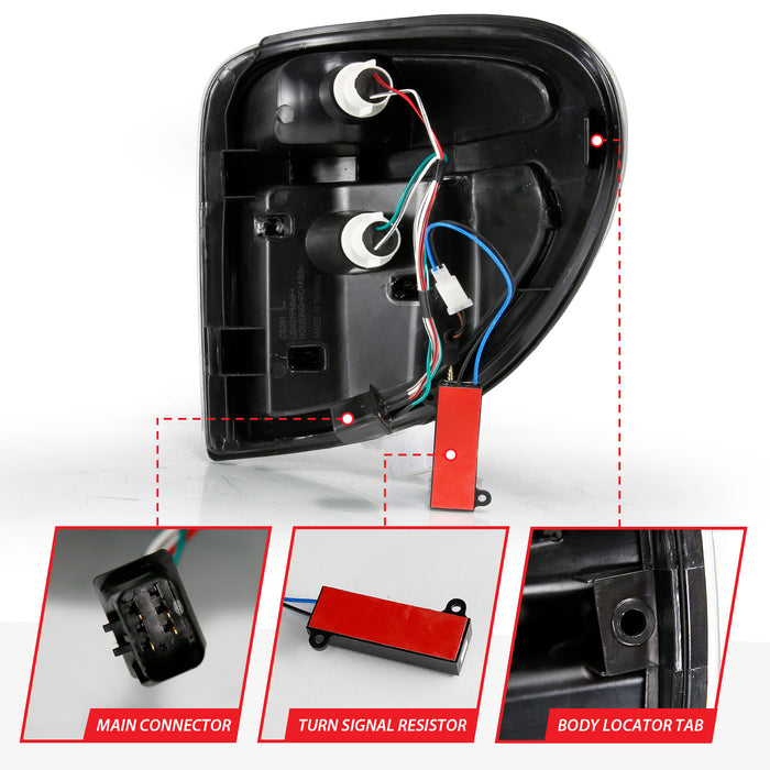 Anzo USA 311365 Tail Light Assembly; LED; Clear Lens; Black Housing; w/Light Bar; Pair; - Truck Part Superstore
