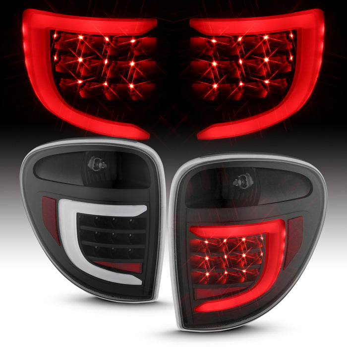 Anzo USA 311365 Tail Light Assembly; LED; Clear Lens; Black Housing; w/Light Bar; Pair; - Truck Part Superstore