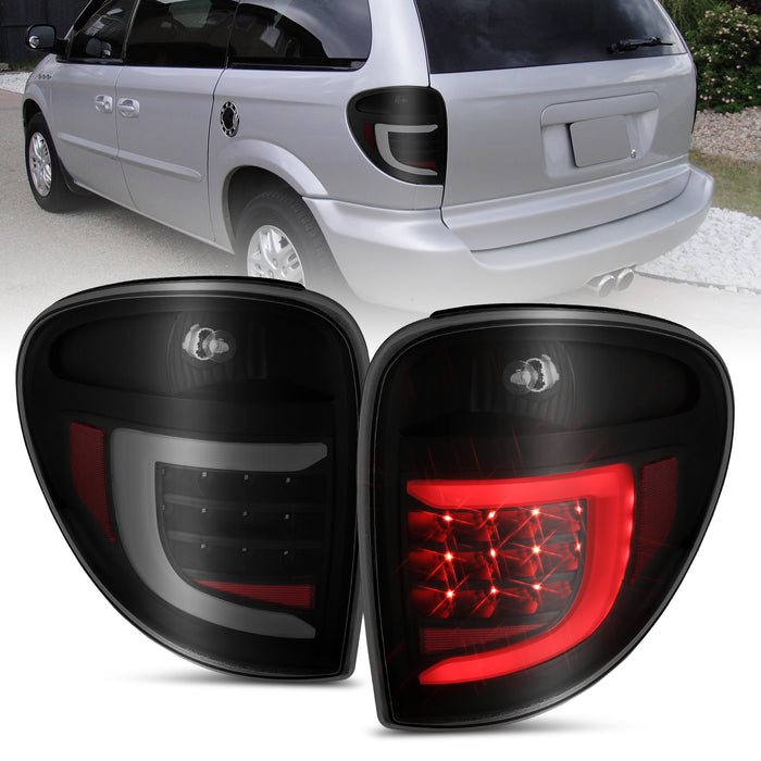 Anzo USA 311366 Tail Light Assembly; LED; Smoke Lens; Black Housing; w/Light Bar; Pair; - Truck Part Superstore