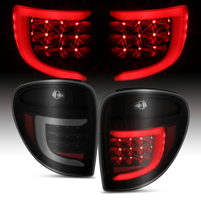 Anzo USA 311366 Tail Light Assembly; LED; Smoke Lens; Black Housing; w/Light Bar; Pair; - Truck Part Superstore