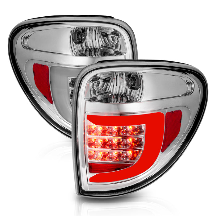 Anzo USA 311367 Tail Light Assembly; LED; Clear Lens; Chrome Housing; w/Light Bar; Pair; - Truck Part Superstore