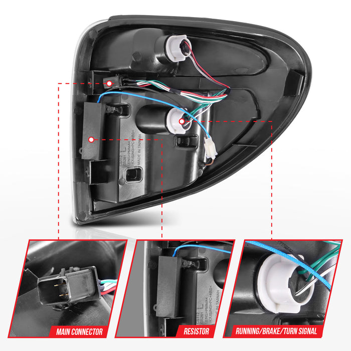 Anzo USA 311367 Tail Light Assembly; LED; Clear Lens; Chrome Housing; w/Light Bar; Pair; - Truck Part Superstore