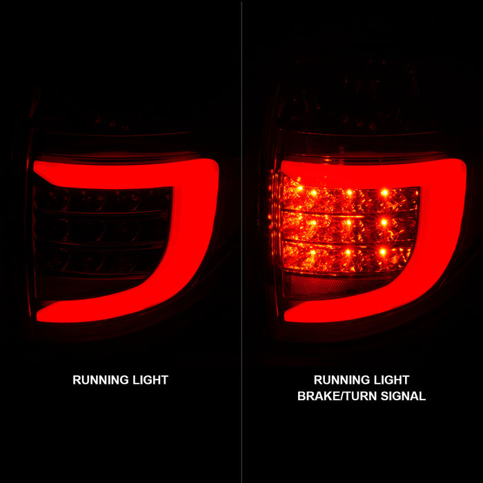 Anzo USA 311367 Tail Light Assembly; LED; Clear Lens; Chrome Housing; w/Light Bar; Pair; - Truck Part Superstore