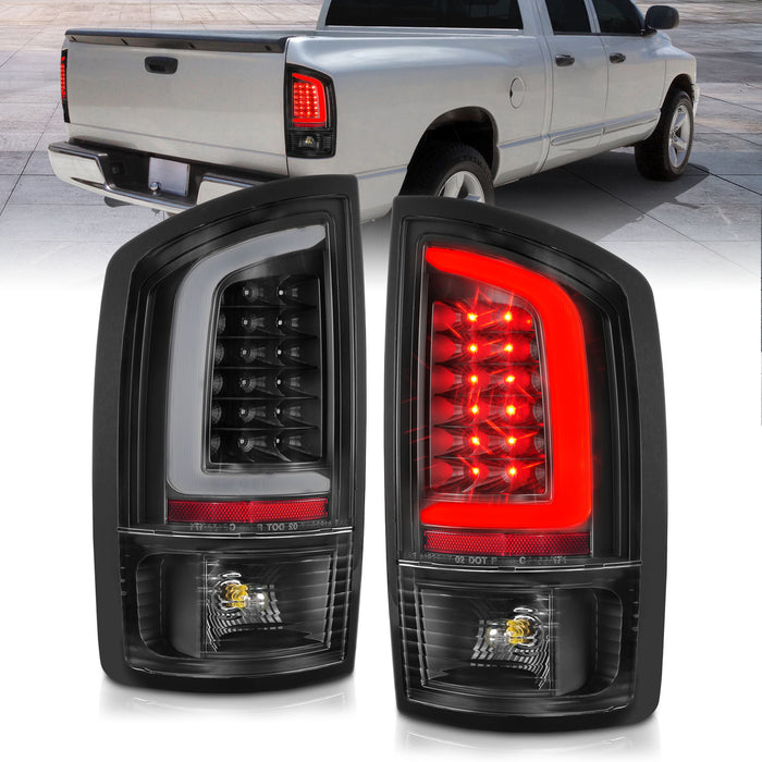 Anzo USA 311368 Tail Light Assembly; LED; Clear Lens; Black Housing; w/Light Bar; Pair; - Truck Part Superstore