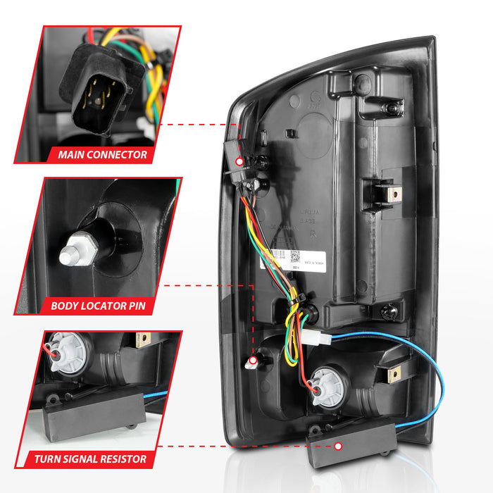 Anzo USA 311368 Tail Light Assembly; LED; Clear Lens; Black Housing; w/Light Bar; Pair; - Truck Part Superstore