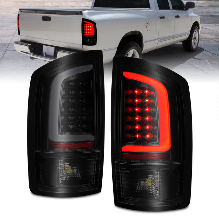 Anzo USA 311369 Tail Light Assembly; LED; Smoke Lens; Black Housing; w/Light Bar; Pair; - Truck Part Superstore