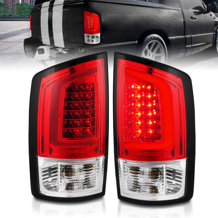 Anzo USA 311370 Tail Light Assembly; LED; Red/Clear Lens; Black Housing; w/Light Bar; Pair; - Truck Part Superstore