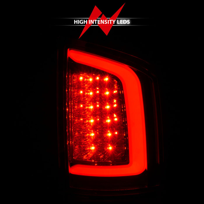 Anzo USA 311370 Tail Light Assembly; LED; Red/Clear Lens; Black Housing; w/Light Bar; Pair; - Truck Part Superstore