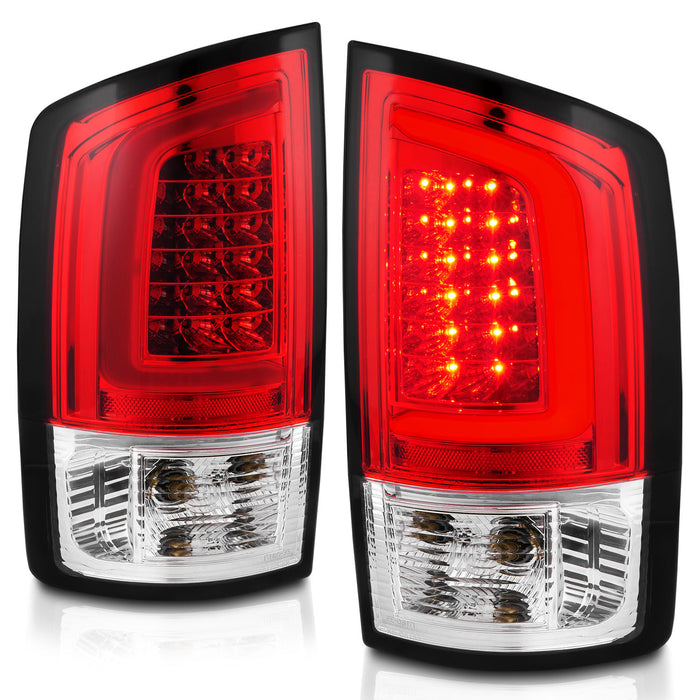 Anzo USA 311370 Tail Light Assembly; LED; Red/Clear Lens; Black Housing; w/Light Bar; Pair; - Truck Part Superstore