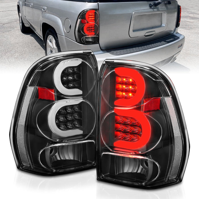 Anzo USA 311371 Tail Light Assembly; LED; Clear Lens; Black Housing; w/Light Bar; Pair; - Truck Part Superstore