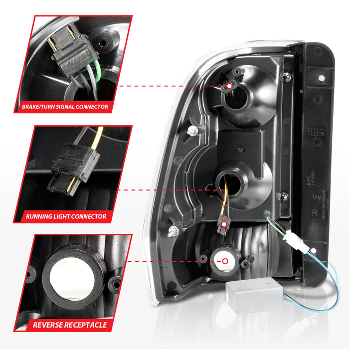 Anzo USA 311371 Tail Light Assembly; LED; Clear Lens; Black Housing; w/Light Bar; Pair; - Truck Part Superstore