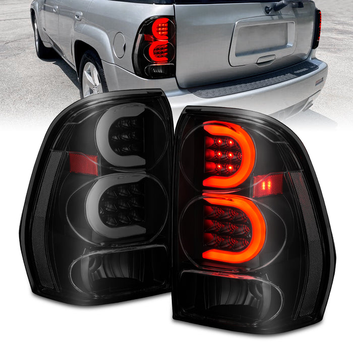 Anzo USA 311372 Tail Light Assembly; LED; Smoke Lens; Black Housing; w/Light Bar; Pair; - Truck Part Superstore
