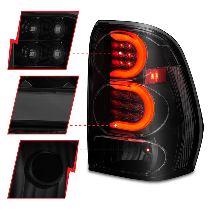 Anzo USA 311372 Tail Light Assembly; LED; Smoke Lens; Black Housing; w/Light Bar; Pair; - Truck Part Superstore