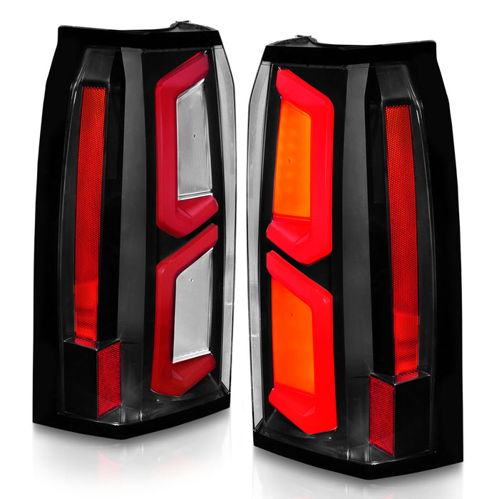 Anzo USA 311374 Tail Light Assembly; LED; Clear Lens; Black Housing; w/Light Bar; Pair; - Truck Part Superstore