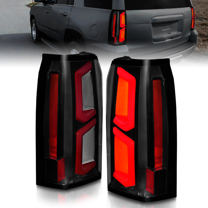 Anzo USA 311375 Tail Light Assembly; LED; Smoke Lens; Black Housing; w/Light Bar; Pair; - Truck Part Superstore