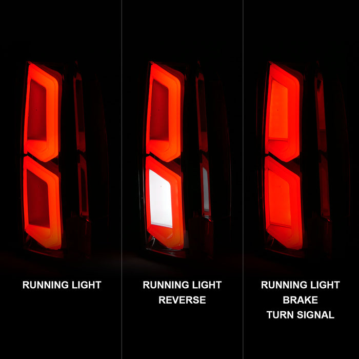 Anzo USA 311376 Tail Light Assembly; LED; Clear Lens; Chrome Housing; w/Light Bar; Pair; - Truck Part Superstore