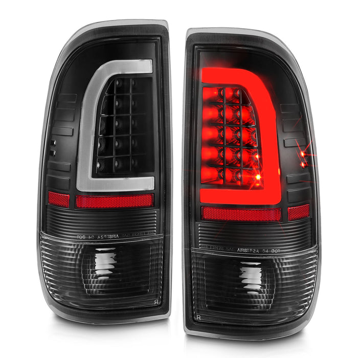 Anzo USA 311377 Tail Light Assembly; LED; Clear Lens; Black Housing; w/Light Bar; Pair; - Truck Part Superstore