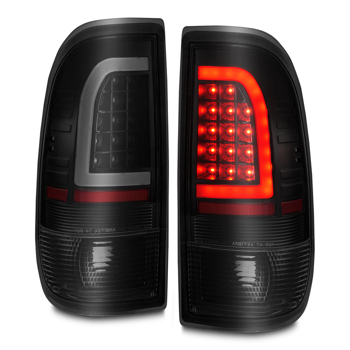 Anzo USA 311378 Tail Light Assembly; LED; Smoke Lens; Black Housing; w/Light Bar; Pair; - Truck Part Superstore