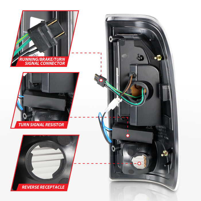 Anzo USA 311378 Tail Light Assembly; LED; Smoke Lens; Black Housing; w/Light Bar; Pair; - Truck Part Superstore